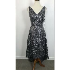 NWT Calvin Klein Floral Sequin Asymmetrical Dress size 6 Prom Wedding Guest
